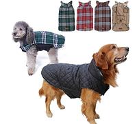 Dog Jackets - Winter Windproof Waterproof Reversible Plaid Cozy Vest Coat with Fleece Lining for Small, Medium, and Large Dogs, Ideal for Cold Weather Apparel