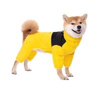 Dog Jackets with Zippered Back and Drawstring Hooded for Wet Weather Protections Four Leg Outdoor Raincoats Jackets