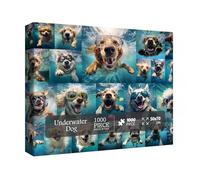 Dog Jigsaw Puzzle for Adults 1000 Piece, Funny Puppy Animal Jigsaw Puzzles, Fun Cool Silly Puzzle with Underwater Dogs