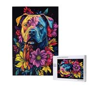Dog Jigsaw Puzzles for Adults 500, Flower Large Wooden Puzzles for Adults, Funny/Difficult/Impossible/Challenging Decompression Games, As a Birthday for Women and Men 2T-1220