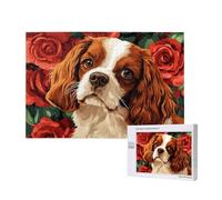 Dog Jigsaw Puzzles for Adults 500, Rose Puzzles for Adults Wooden, Funny/Difficult/Impossible/Challenging Decompression Games, As a Birthday and Holiday Home Decor Gifts for Women and Men M-614