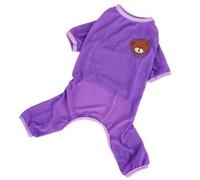 Dog Jumper Bear Pajamas Summer Mesh Small Large Dog Clothes Jumpsuit Pet Onesie For Big Dogs XS-XXL(PURPLE,S)