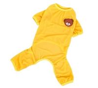 Dog Jumper Bear Pajamas Summer Mesh Small Large Dog Clothes Jumpsuit Pet Onesie For Big Dogs XS-XXL(Yellow,L)