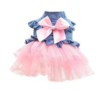 Dog Jumper Cozy Pet Dress Cute Dog Skirt Fashion Puppy Sleeveless Clothes(Pink,2XL)