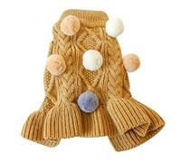 Dog Jumper for Small Medium Dogs, Dog Sweater Dress Girls Knitting Patterns Dog Winter Coat Pet Warm Clothes for Chihuahua French bulldog Yorkies (Coffee, Large)