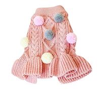 Dog Jumper for Small Medium Dogs, Dog Sweater Dress Girls Knitting Patterns Dog Winter Coat Pet Warm Clothes for Chihuahua French bulldog Yorkies (Pink, Medium)