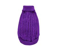Dog Jumper Knitted Sweaters Soft Knit Pullover Pet Outfit Turtleneck Winter, Sweater Coat for Dogs Cats Thickened Warm Design for Small/Medium Dogs Pet Knitwear cat christmas jumper Purple M