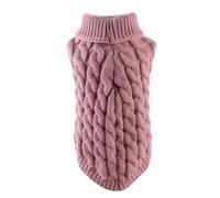 Dog Jumper Knitted Sweaters Soft Knit Pullover Pet Outfit Turtleneck Winter, Sweater Coat for Dogs Cats Thickened Warm Design for Small/Medium Dogs Pet Knitwear Fall Winter cat sweater Pink S