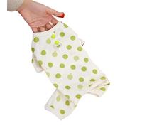 Dog Jumper Pet Dog Clothes For Small Dogs Dot Pattern Puppy Jumpsuits Lovely Soft Cat Outfits Apparel(Light green,XL)