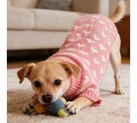 Dog Jumper,Pet Knit Sweater with Heart Pattern Cosy Pink or Red Dog & Cat Jumper,Two-Leg Coverage,Soft Yarn Knitting Winter Warm Pet Clothes Sot Plush Onesie for Cats and Small Dogs (Pink, XXL)