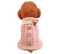 Dog Jumper Vest Warm Coat, Pet Soft Knitting Patterns Winter Sweater Thickening Soft Outfits Clothes for Small Medium Large Dogs Pink Blue Yellow