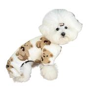 Dog Jumper Winter Warm Dog Jumpsuit Pet Clothes For Small Dogs Autumn Four Legs Pajamas Plush Coat Costumes(White,XL)