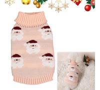 Dog Jumpers Medium Size Pet Clothes Soft Clothing & Accessories for Dogs Warm Puppy Jumper Wool Knitted Plaid Dog Outfit Small for 5-8kg (Pink-2)