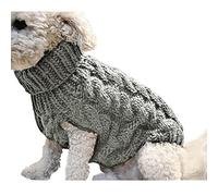 Dog Jumpers Soft Warm Outfit Dog Sweaters Warmer Thickening Pullover Knitwear Crochet Coat Clothes Puppy Cat Cold Weather Knitted Clothes for Small Medium Large Dogs (Gray, XL)