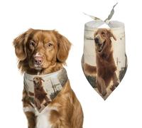 Dog Jumping in Air Dog Bandana Triangle Dog Scarf Washable Polyester Dog Bibs Cute Pet Bandana for Medium Large Dogs Puppy and Cats