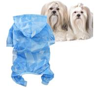 Dog Jumpsuit Summer PET Costume Ultra Thin Nylon Blue M | Lightweight Easy Removal, Protects Skin, for Cats and Dogs, Summer Wear, Hooded Style, Size M