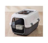 Dog Kennel Air Box Cat Cage Checked Pet Breathable Travel Large Capacity Dog portable Car Space Capsule(Gris)