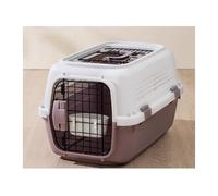 Dog Kennel Air Box Cat Cage Checked Pet Breathable Travel Large Capacity Dog portable Car Space Capsule(Purple)