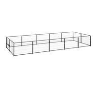 vidaXL Dog Kennel Black 10 m? Steel Puppy Enclosure Outdoor Patio Dog Cage
