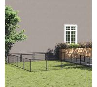 Dog Kennel Black 16 m² Steel