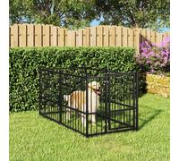 vidaXL Dog Kennel Black 193.5x97x100 cm Steel Dog Crate Cage Puppy Enclosure