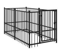 Dog Kennel Black 193.5x97x100 cm Steel Crate Cage Puppy Enclosure vidaXL