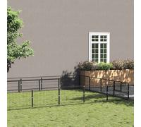 vidaXL Dog Kennel Black 20 m? Steel Puppy Enclosure Outdoor Patio Dog Cage