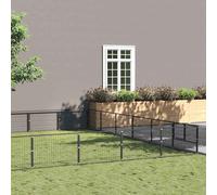 vidaXL Dog Kennel Black 54 M Steel, Black