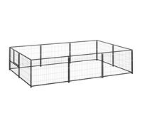Dog Kennel Black Steel Outdoor Run 300x200x70 cm Lockable Latch Panels LargeX1