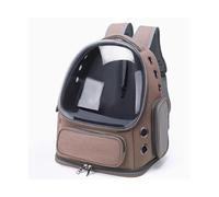 Dog Kennel Cat Bag Portable for Going Out Space Capsule Large Dog Backpack Cage Double Shoulder Transparent Schoolbag Supplies(Bruin)