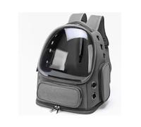 Dog Kennel Cat Bag Portable for Going Out Space Capsule Large Dog Backpack Cage Double Shoulder Transparent Schoolbag Supplies(Gris)