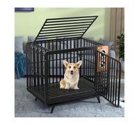 Dog Kennel Dog Cage For Medium and Large Dogs Pet Indoor with Toilet Separation Fence Home(Black,Large)