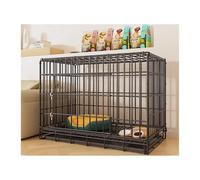 Dog Kennel Dog Cage For Small Dogs Indoor Medium Folding with Toilet Pet Special Kennel(Black,Medium)