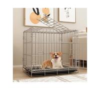 Dog Kennel Dog Cage Household Indoor Small with Toilet Separation Pet Medium Large(Silver)
