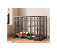 Dog Kennel Dog Cage Medium-sized Indoor Household Small Pet Special Iron Cat Kennel(Black,Medium)