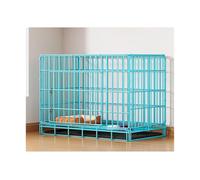 Dog Kennel Dog Cage Medium-sized Indoor Household Small Pet Special Iron Cat Kennel(Blue,Large)