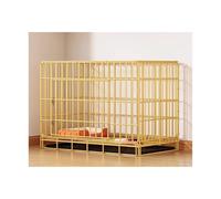 Dog Kennel Dog Cage Medium-sized Indoor Household Small Pet Special Iron Cat Kennel(Gold,Medium)