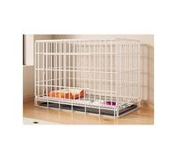 Dog Kennel Dog Cage Medium-sized Indoor Household Small Pet Special Iron Cat Kennel(White,Small)