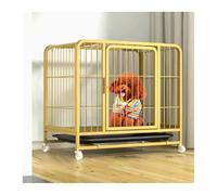 Dog Kennel Dog Cage Medium Small Household Indoor Pet Supplies(Yellow)