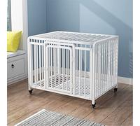 Dog Kennel Dog cage villa pet large household dog medium-sized fence kennel with toilet(White,Medium)