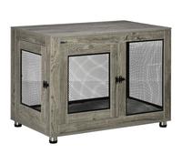 PawHut Pet Crate End Table w/ Soft Washable Cushion for Lage Medium Small Dogs, Grey