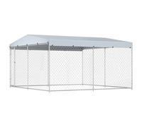 vidaXL Outdoor Dog Kennel 382x382x225cm Roof Sturdy Durable House Garden Cage