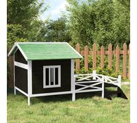 Dog Kennel Grey 159x120x88.5 cm Solid Wood Pine