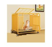 Dog Kennel Medium-sized Home with Chassis Steel Square Tube Dog Cage Pet Indoor Kennel Suitable for Up to 70 Pounds