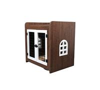 Dog Kennel Puppy cage small dog medium villa indoor exquisite pet kennel with toilet(Bruin,Large)