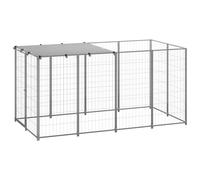 Dog Kennel Silver 2.42 m² Steel