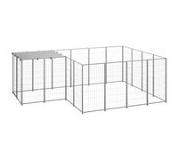Dog Kennel Silver 6.05 m² Steel