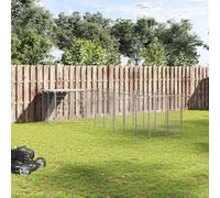 Dog Kennel Silver 6.05 m² Steel, Powder-Coated, with Waterproof Polyethylene Roof, Lockable Door, Ideal as a Puppy Run and Outdoor Run