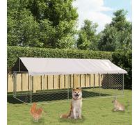 vidaXL Outdoor Dog Kennel with Roof 400x200x150 cm