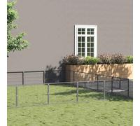 Dog Kennel Silver Steel 700x700x70cm Outdoor 35m² Heavy-Duty Wire Mesh Enclosure